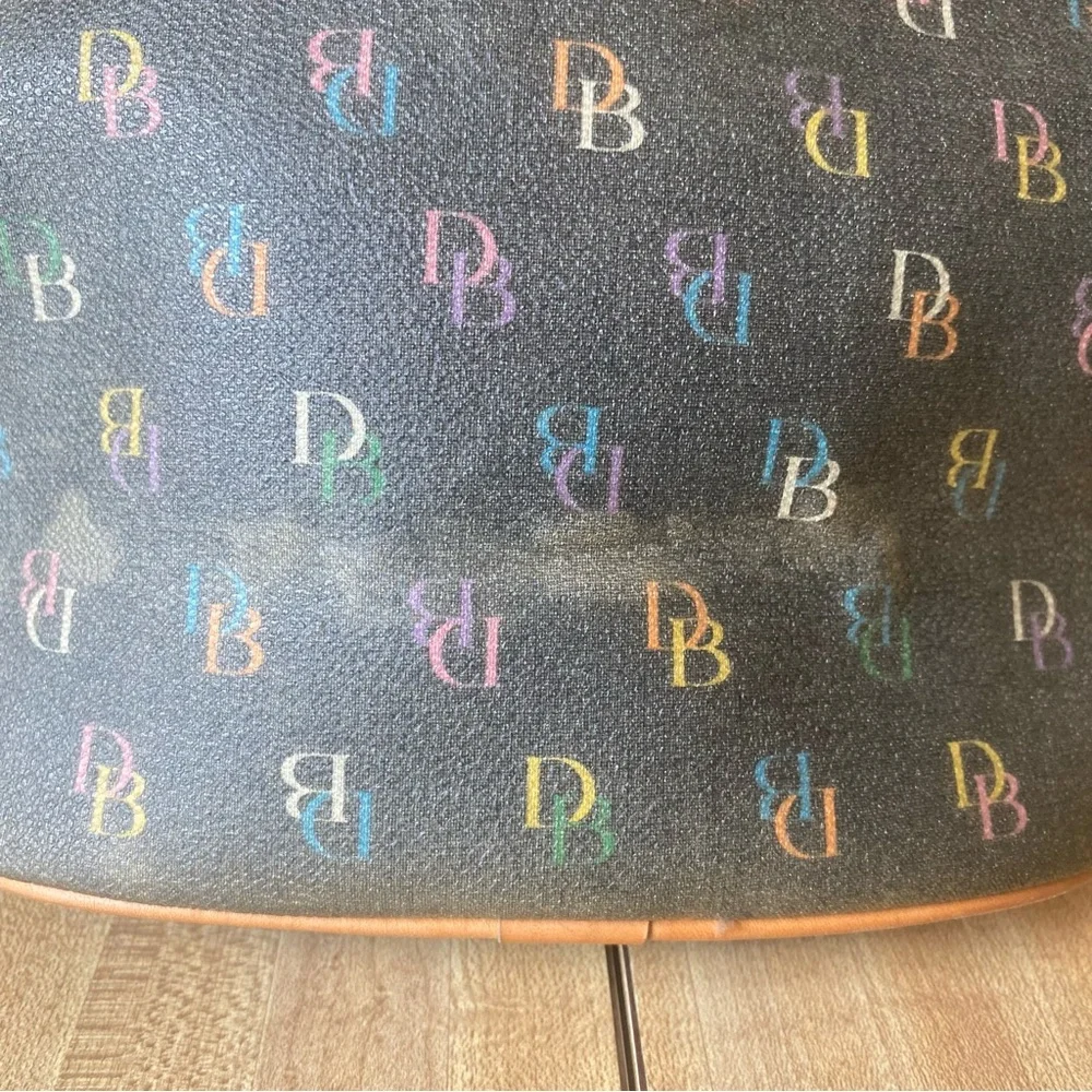 DOONEY & BOURKE Mini Bucket Shoulder Bag Rainbow Monogram Vintage Handbag Heart - Picture 4 of 12